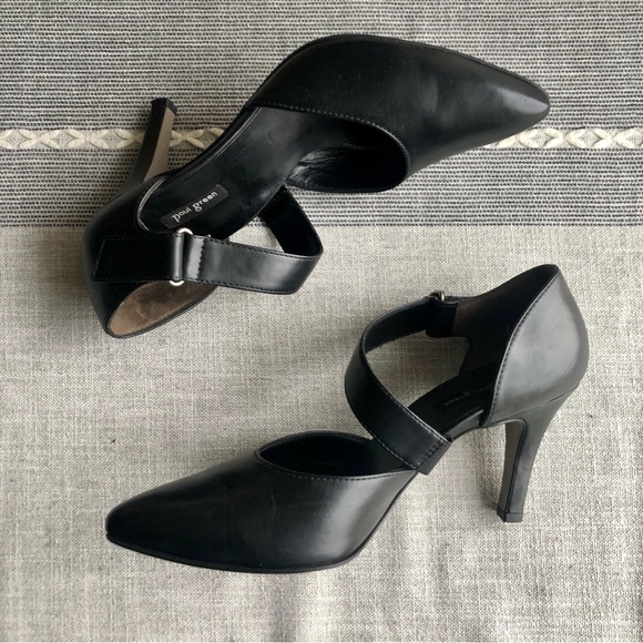 Excellent Paul Green Desire D'orsay Strappy Pumps in Black Leather, US Size 9 - Picture 6 of 8